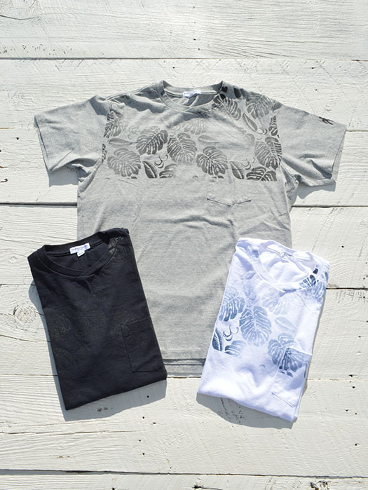 Printed Cross Crew Neck T-Shirt (Leaf)　