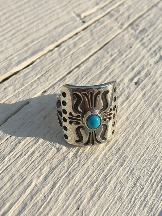 【Thomas Curtis】　BOW GUARD RING (With Turquoise)