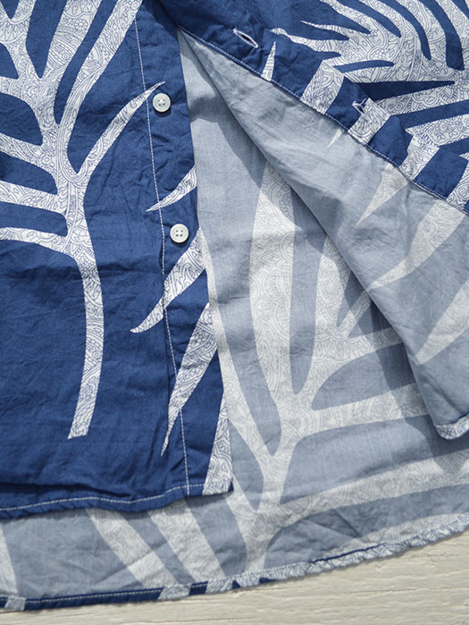 Short Collar Shirt (Big Leaf Print)