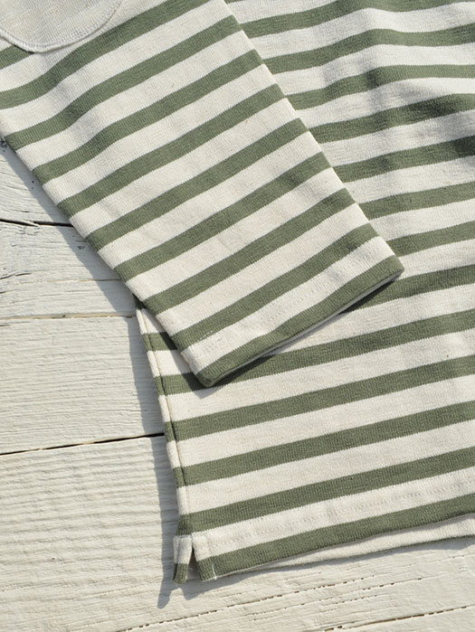 【30% OFF】　【Tieasy Authentic Classic】　Border Basque Shirt Elbow Patch