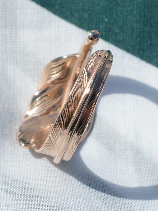 EFRG-0021 18K ROSE GOLD KAZEKIRI FEATHER PINKIE RING