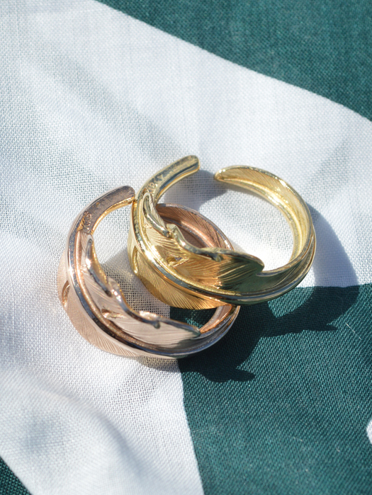 EFRG-0021 18K ROSE GOLD KAZEKIRI FEATHER PINKIE RING
