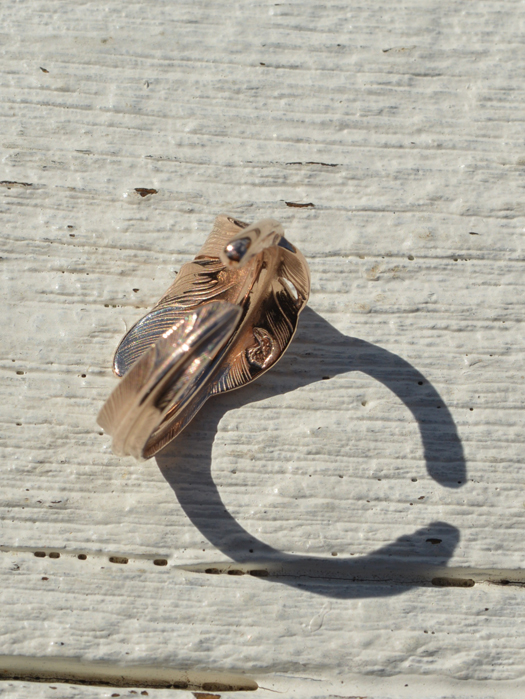 EFRG-0021 18K ROSE GOLD KAZEKIRI FEATHER PINKIE RING