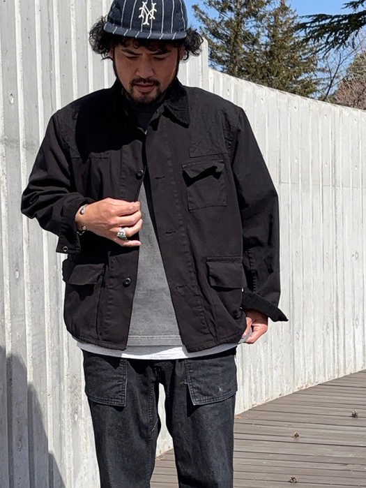 【Behind The River】 B.B.V Hunting Jacket (Black Dye) “L-XL”