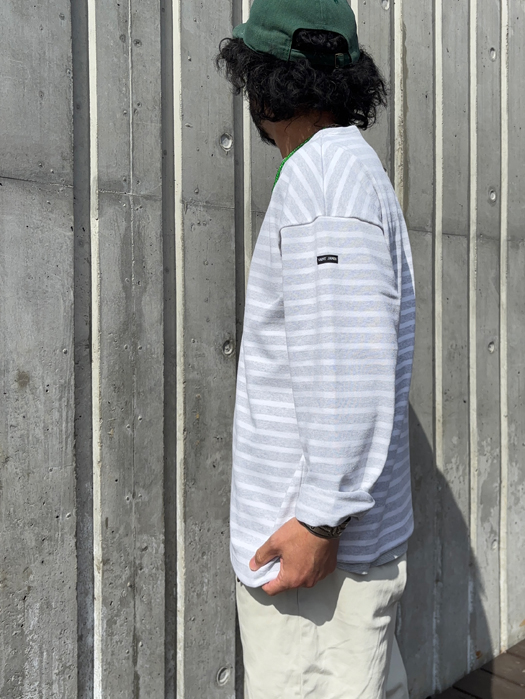 OUESSANT LOOSE　(杢ライトグレー×ホワイト)