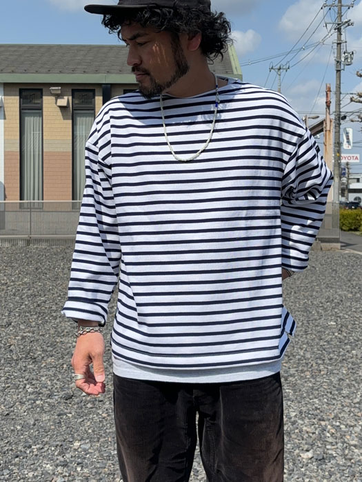 OUESSANT LOOSE　(ホワイト×ネイビー)