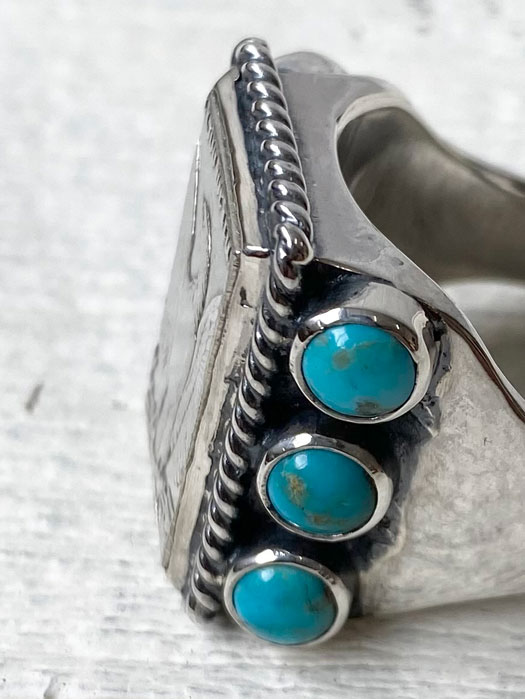 6 TURQUOISE MORGAN COIN RING (Discontinued)