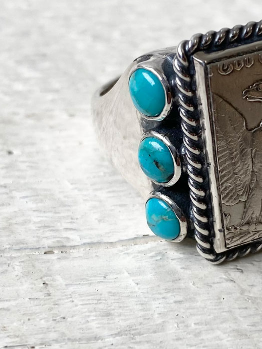 6 TURQUOISE MORGAN COIN RING (Discontinued)