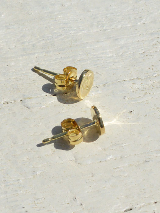 EFOT-0011 18K GOLD EAGLE HEAD PIERCED EARRING (PAIR)