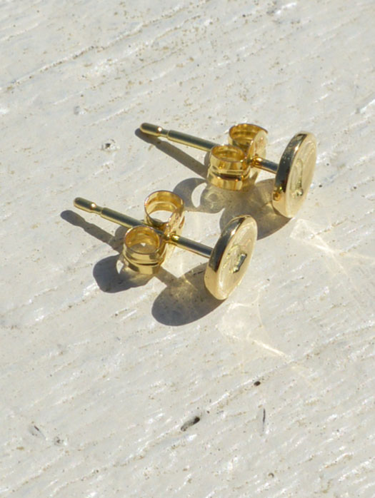 EFOT-0011 18K GOLD EAGLE HEAD PIERCED EARRING (PAIR)