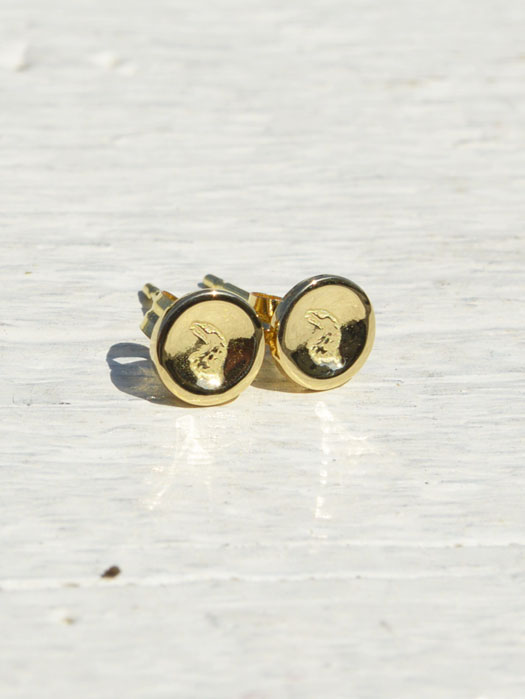 EFOT-0011 18K GOLD EAGLE HEAD PIERCED EARRING (PAIR)