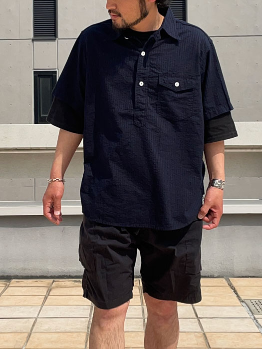 NAVY CUT S/S (Seersucker)