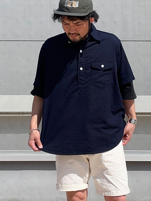 NAVY CUT S/S (Seersucker)