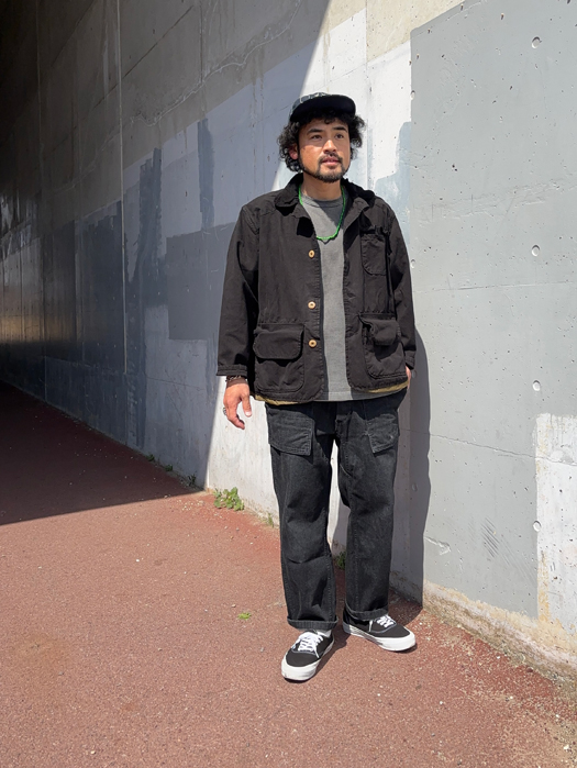 【Behind The River】 B.B.V Hunting Jacket (Black Dye) “S-M”