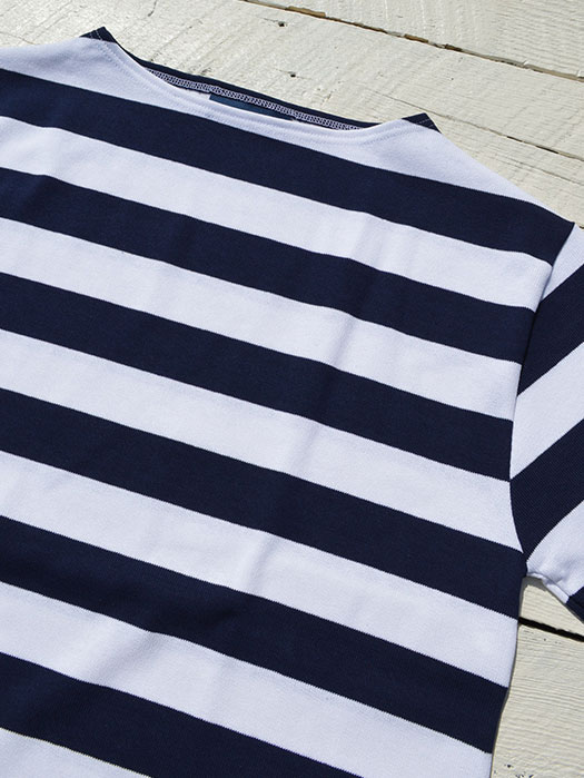 OUESSANT S/S　(WIDE BORDER) (ホワイト×ネイビー)