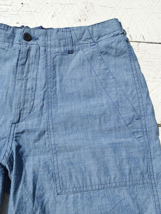 ELASTIC FATIGUE SHORTS (Chambray)