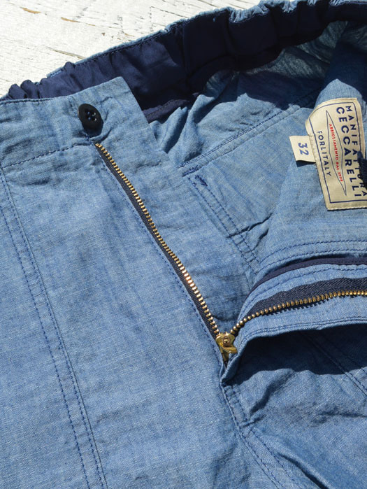 ELASTIC FATIGUE SHORTS (Chambray)