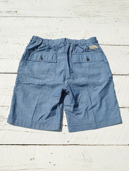 ELASTIC FATIGUE SHORTS (Chambray)
