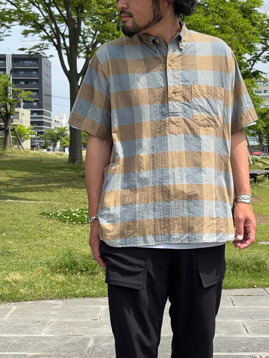 Wheel Barrow Shell Shirt 1/2 (Block Check)　