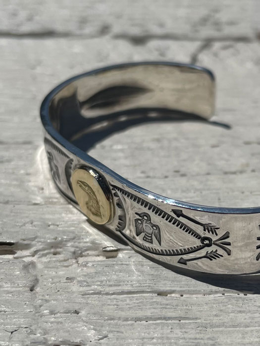 BR-0075　18K EAGLE HEAD STAMPED BRACELET