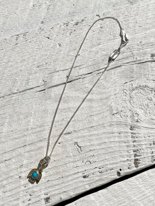 NL-0144 18K GOLD BABY THUNDERBIRD PENDANT (TURQUOISE)