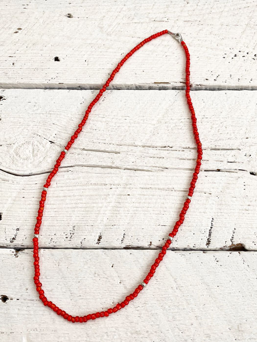 Antique Red Beads Necklace　