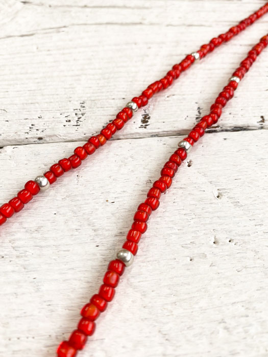 Antique Red Beads Necklace