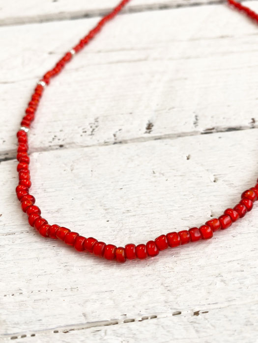 Antique Red Beads Necklace