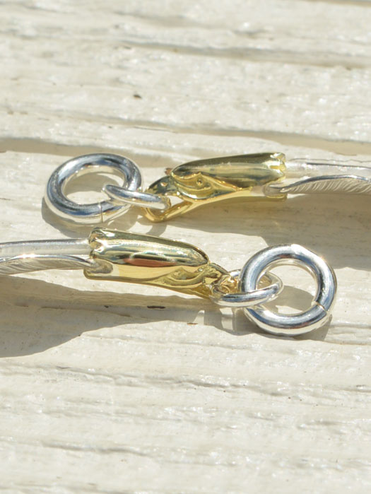 EFNL-0049 EAGLE HEAD FEATHER PENDANT No. 49 (18K GOLD ACCENT)