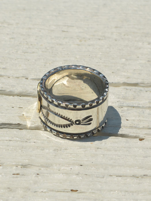 EFRG-0032　18K EAGLE FACE STAMP RING