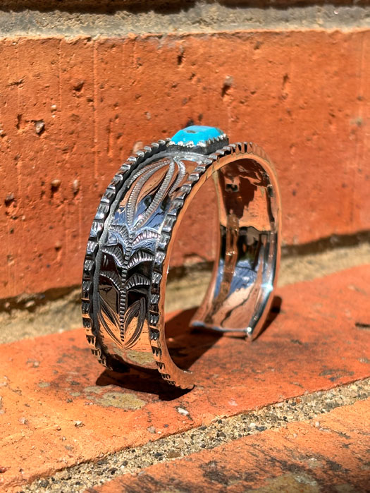 BR-0196 BENTED EDGE BRACELET (TURQUOISE)