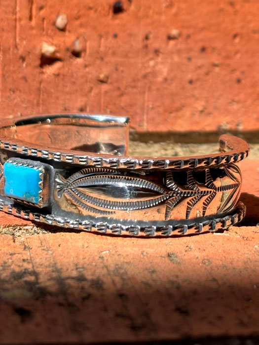 BR-0196 BENTED EDGE BRACELET (TURQUOISE)