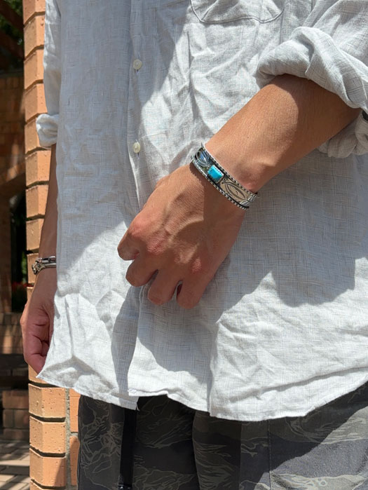 BR-0196 BENTED EDGE BRACELET (TURQUOISE)