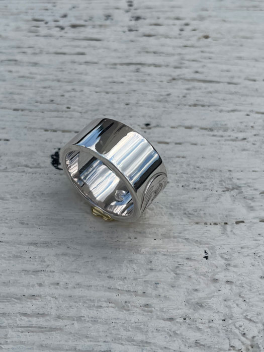 RG-0055　KARAKUSA ROSE RING No. 55 (10mm/18K GOLD ACCENT)