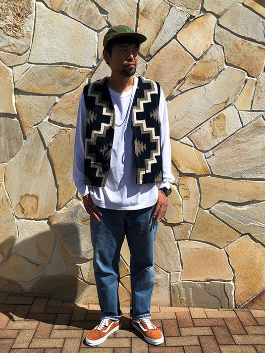 【OAXACA】　RUG VEST “DOUBLE CROSS”