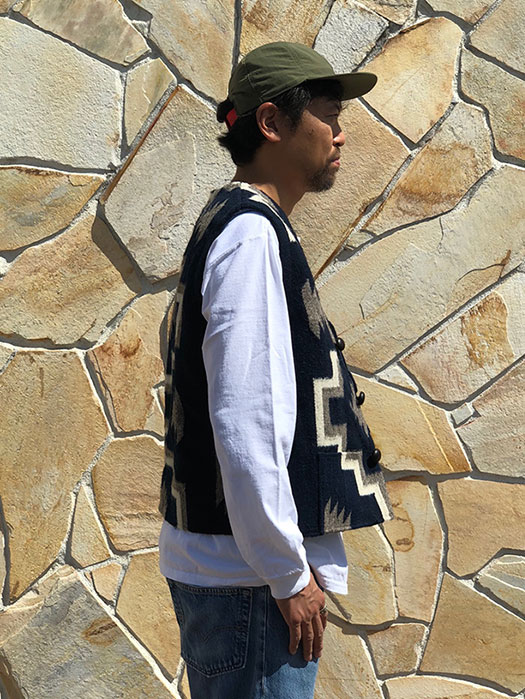 【OAXACA】　RUG VEST “DOUBLE CROSS”