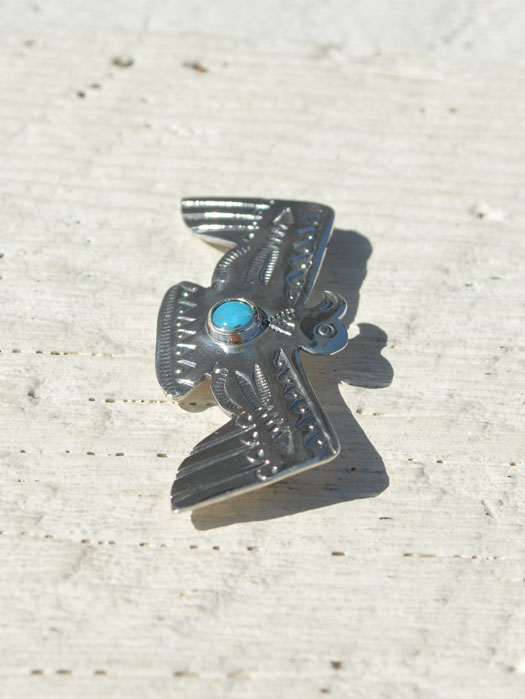 OT-P0319 THUNDERBIRD PIN (OPEN WING,TURQUOISE)