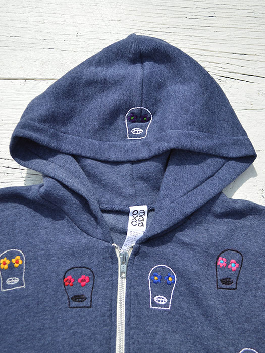 【40% OFF】　【OAXACA】　Flower Skull Zip Up Parka