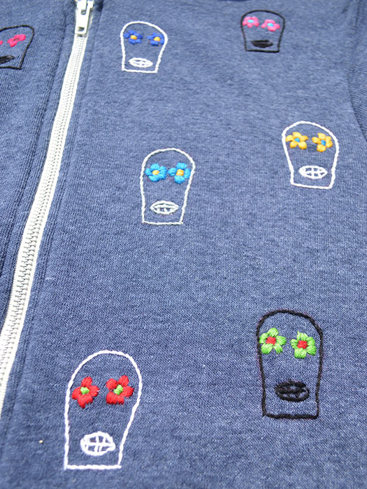 【40% OFF】　【OAXACA】　Flower Skull Zip Up Parka
