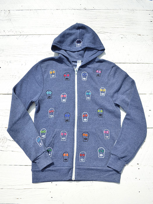 【40% OFF】　【OAXACA】　Flower Skull Zip Up Parka