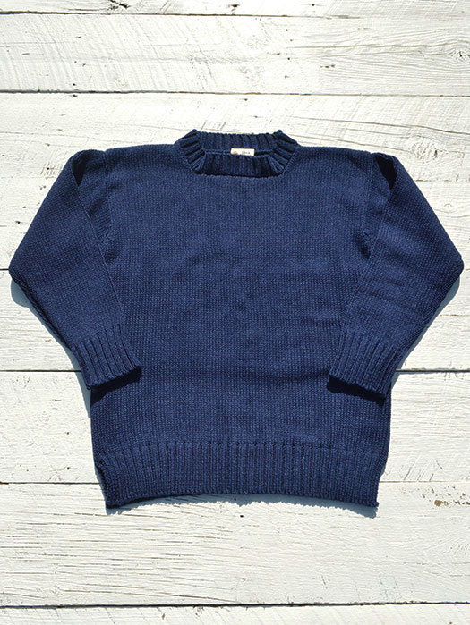 【DECK HAND】　INDIGO COTTON CREW NECK