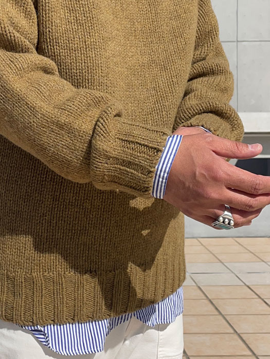 Crew Neck Saddle Shetland (Heavy Weight)