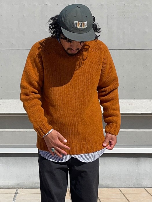 Crew Neck Saddle Shetland (Heavy Weight)