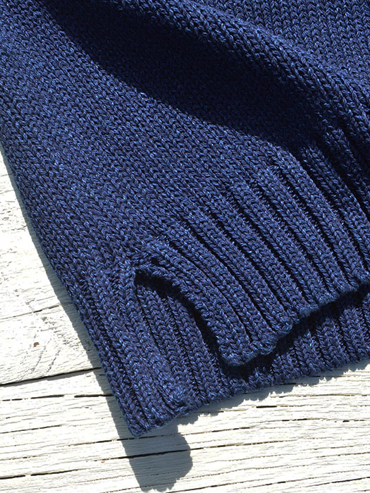 【DECK HAND】　INDIGO COTTON CREW NECK