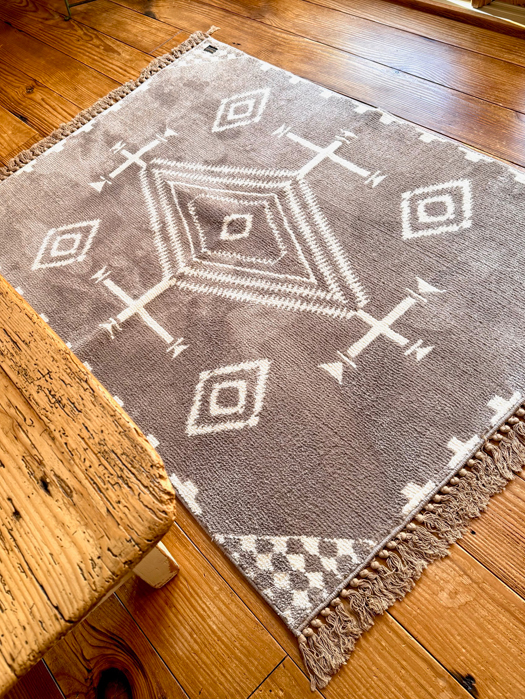 Knitting Large Mat with Fringe　