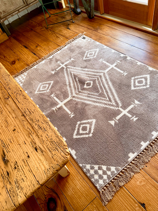 Knitting Large Mat with Fringe