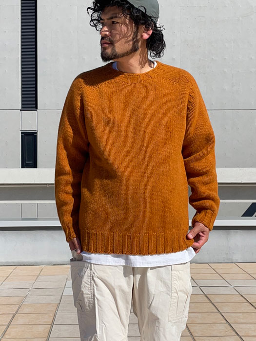 Crew Neck Saddle Shetland (Heavy Weight)