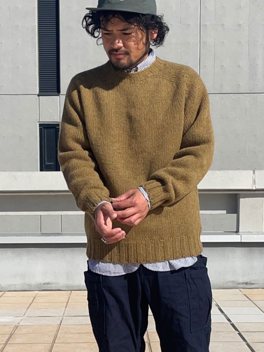 Crew Neck Saddle Shetland (Heavy Weight)