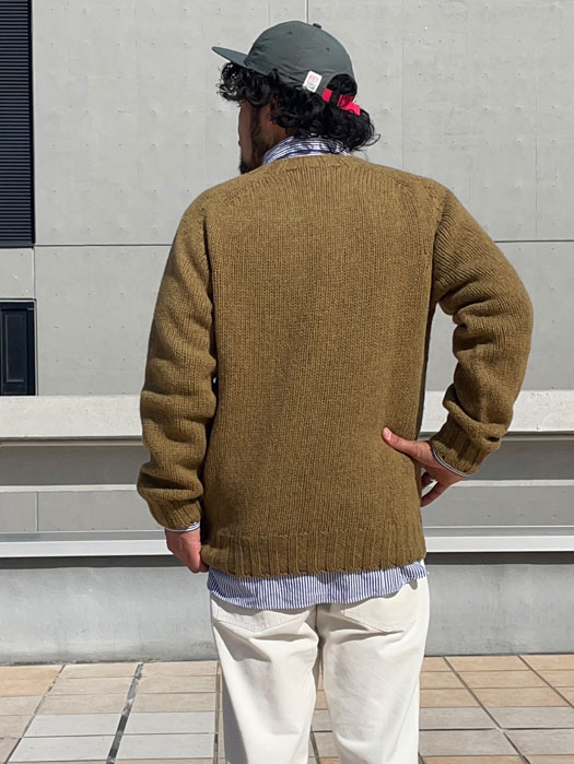 Crew Neck Saddle Shetland (Heavy Weight)