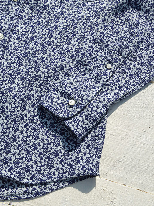 NAT-U-RAL別注　STANDARD FIT BUTTON DOWN STIRT (Floral Jaquard)